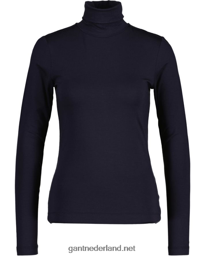 GANT vrouwen avond blauw jersey coltrui met lange mouwen R48460637