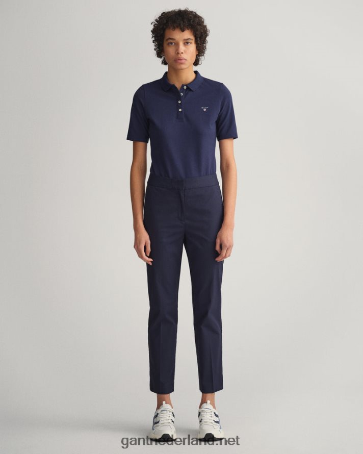 GANT vrouwen avond blauw origineel piqué poloshirt met lange korte mouwen R48460615