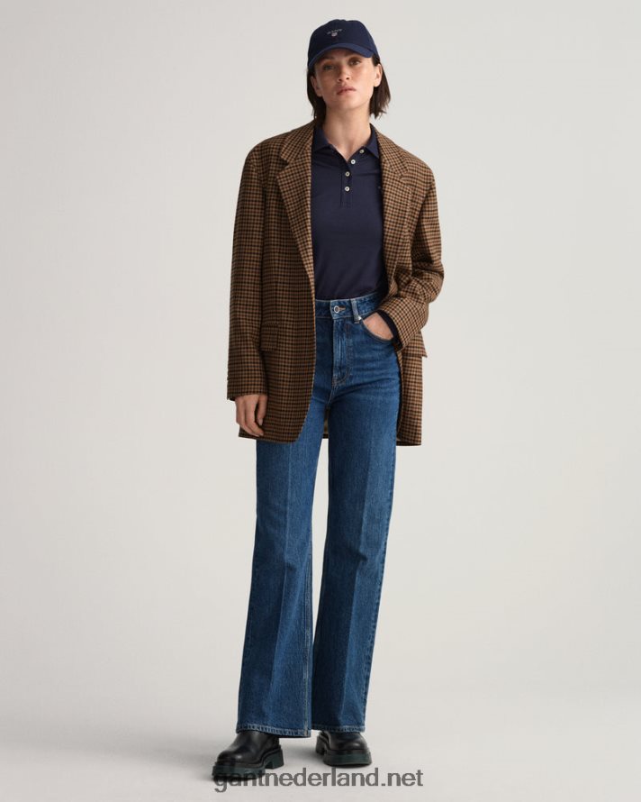 GANT vrouwen avond blauw origineel piqué poloshirt met lange mouwen R48460629