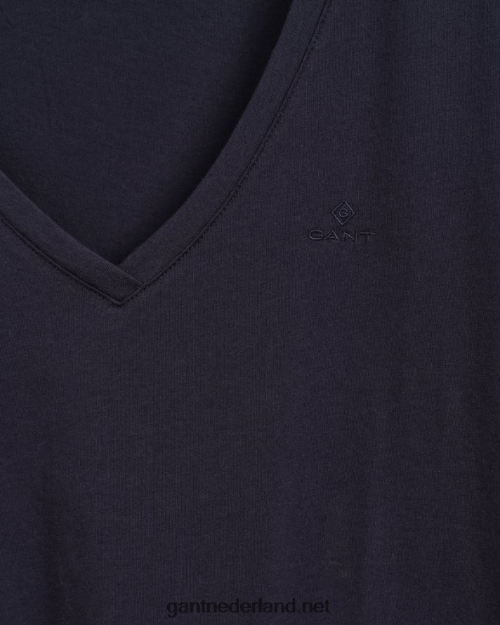 GANT vrouwen avond blauw origineel v-hals t-shirt R48460620