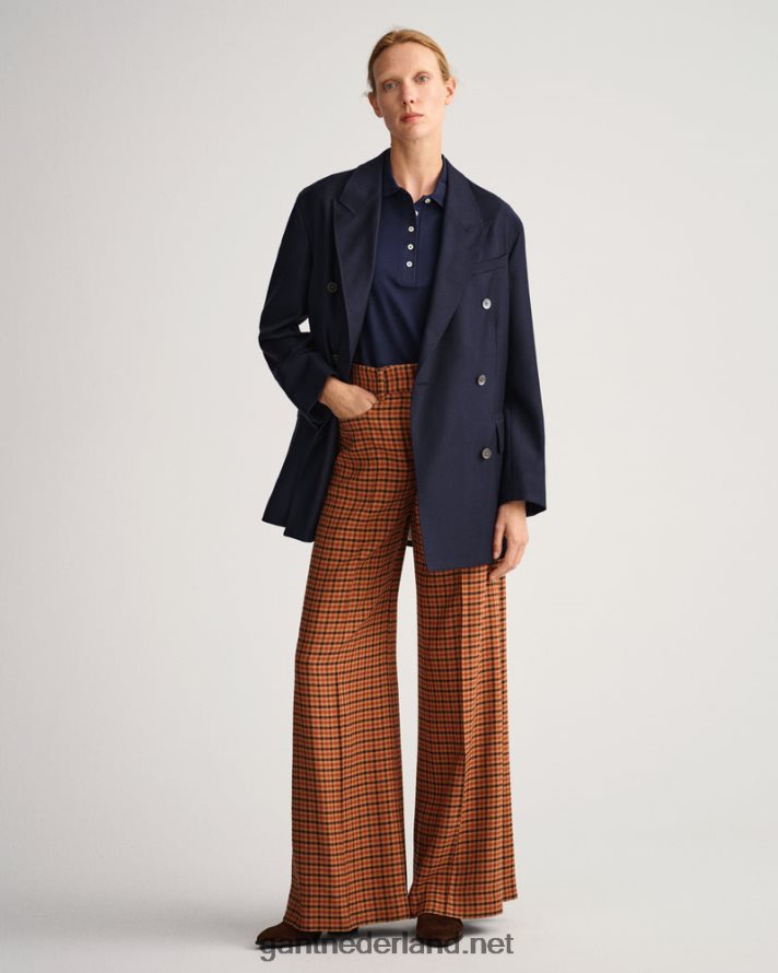 GANT vrouwen avond blauw piqué poloshirt met detailkraag R48460602