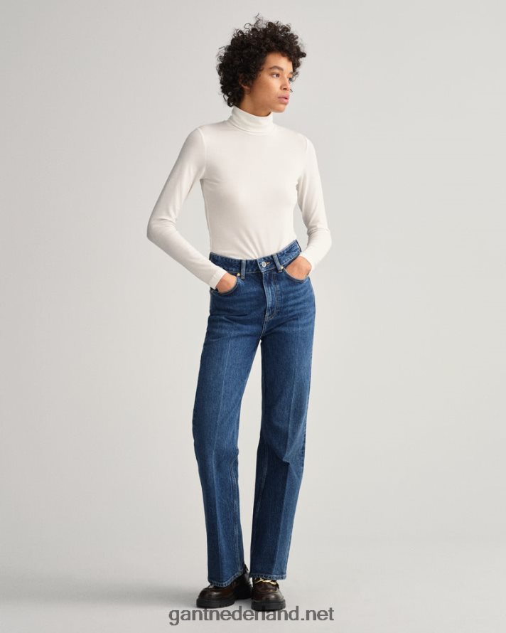 GANT vrouwen gebroken wit jersey coltrui met lange mouwen R48460625