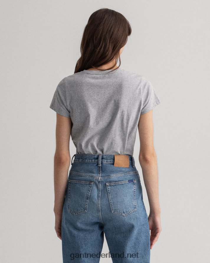 GANT vrouwen grijs gemêleerd T-shirt met logo R48460640