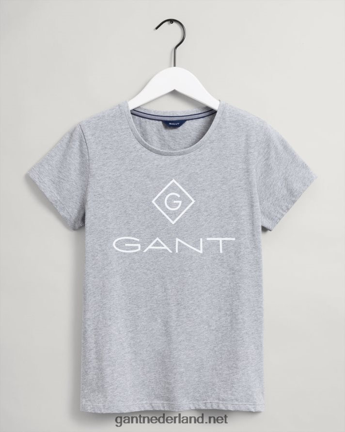 GANT vrouwen grijs gemêleerd T-shirt met logo R48460640