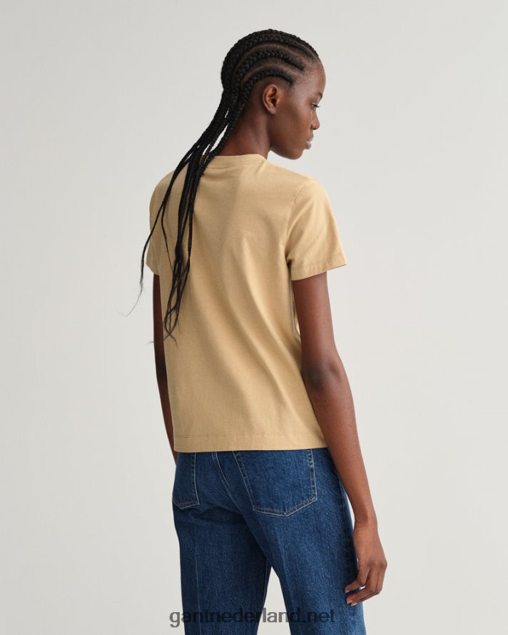 GANT vrouwen hazelnoot beige archief schild t-shirt R48460608