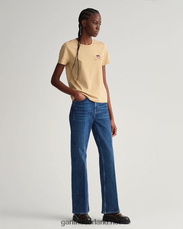 GANT vrouwen hazelnoot beige archief schild t-shirt R48460608