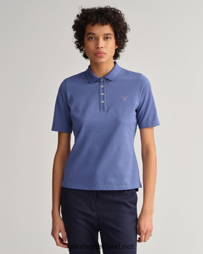 GANT vrouwen orkaan blauw origineel piqué poloshirt met lange korte mouwen R48460633