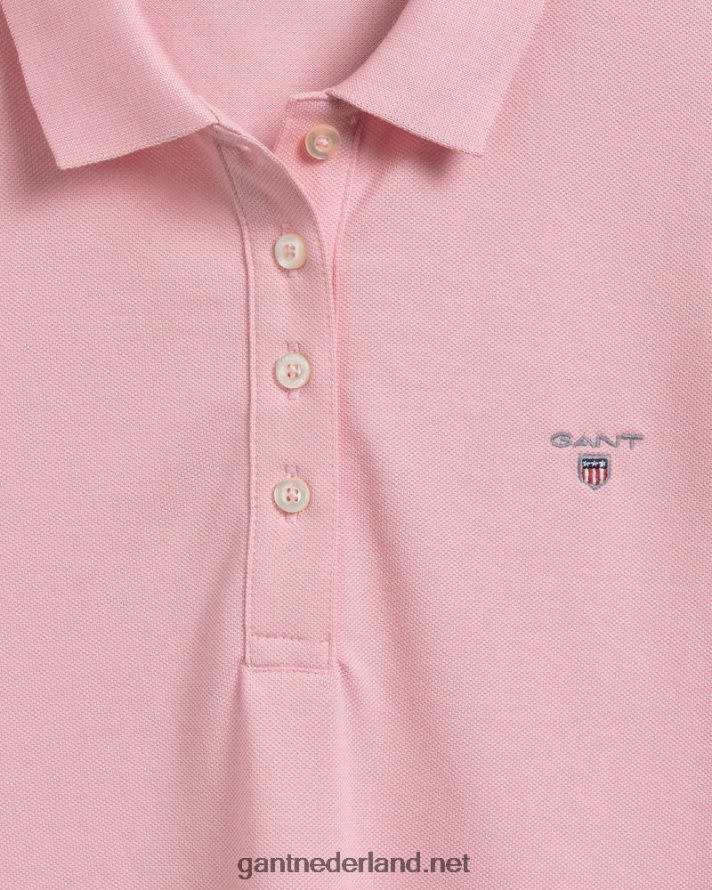 GANT vrouwen preppy roze origineel piqué poloshirt met lange mouwen R48460609
