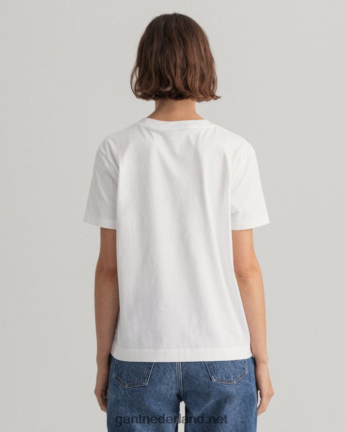 GANT vrouwen wit archief schild t-shirt R48460618