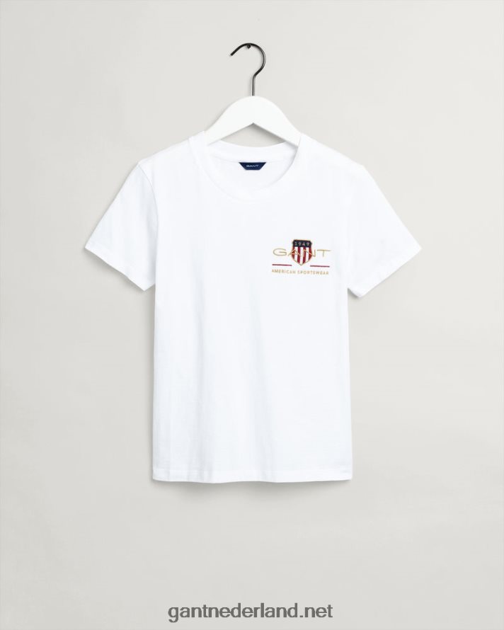 GANT vrouwen wit archief schild t-shirt R48460618