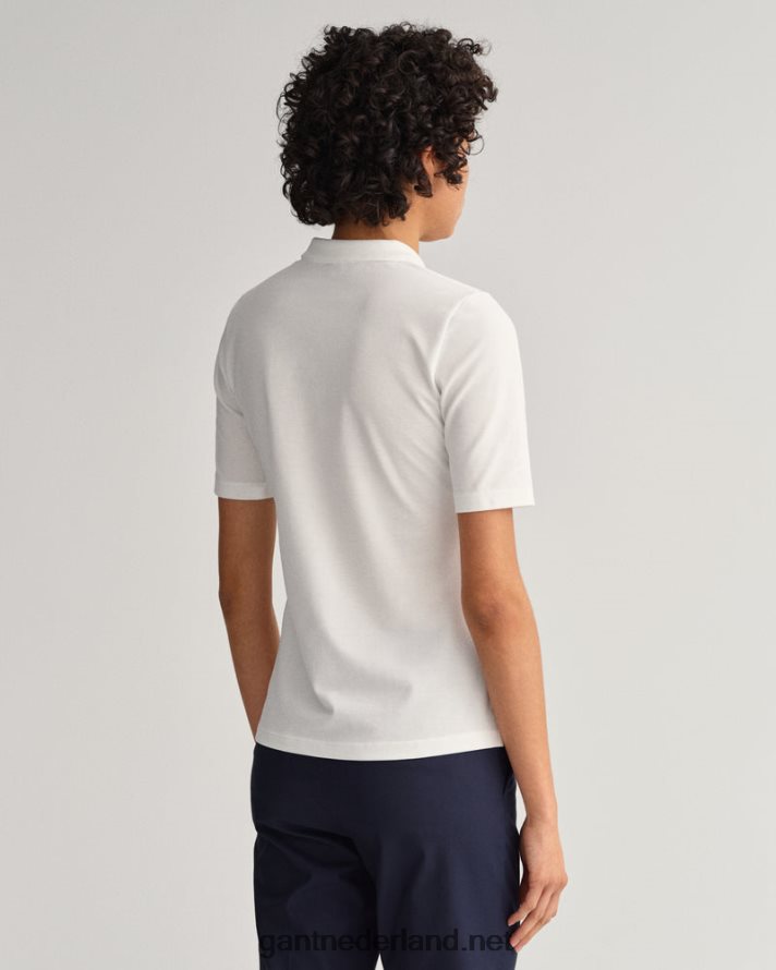 GANT vrouwen wit origineel piqué poloshirt met lange korte mouwen R48460622