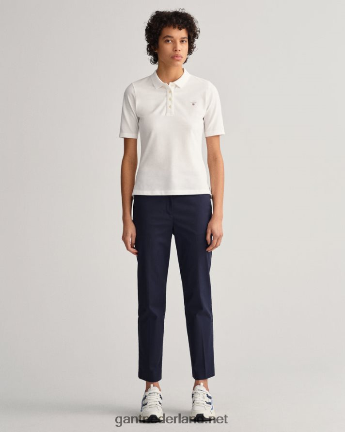 GANT vrouwen wit origineel piqué poloshirt met lange korte mouwen R48460622