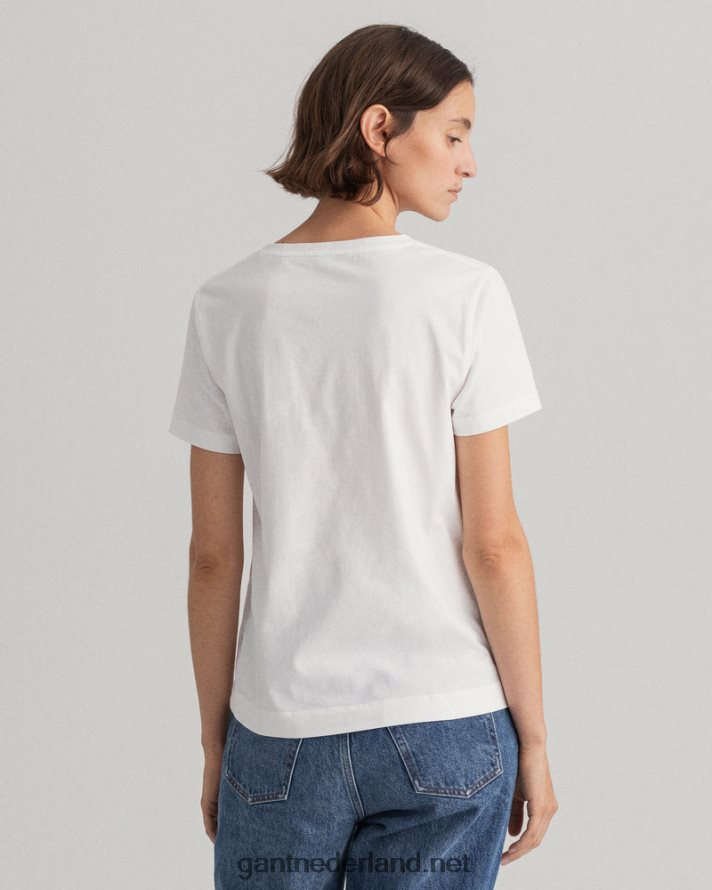 GANT vrouwen wit origineel v-hals t-shirt R48460614
