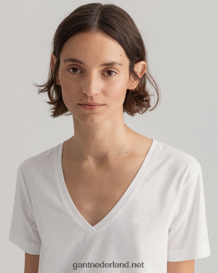 GANT vrouwen wit origineel v-hals t-shirt R48460614