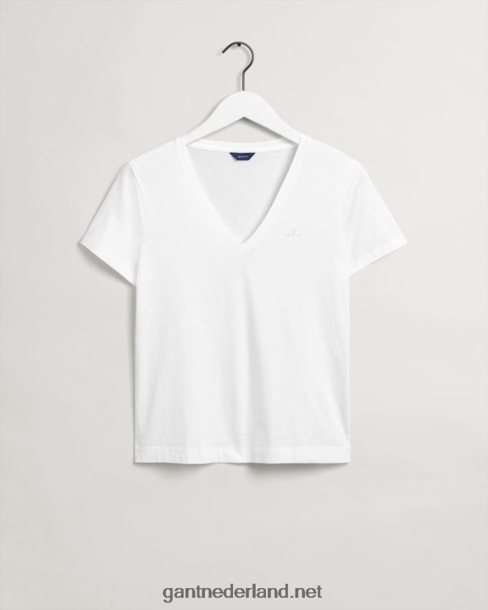 GANT vrouwen wit origineel v-hals t-shirt R48460614
