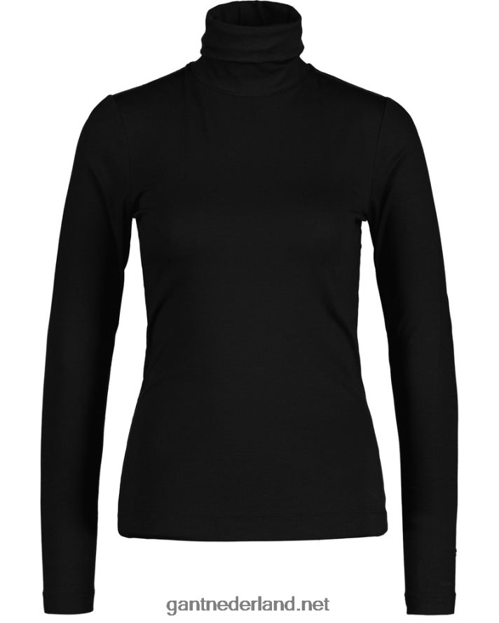 GANT vrouwen zwart jersey coltrui met lange mouwen R48460627