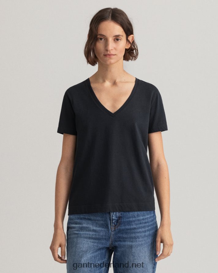 GANT vrouwen zwart origineel v-hals t-shirt R48460623