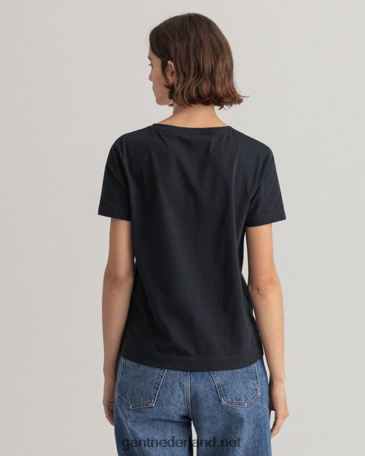 GANT vrouwen zwart origineel v-hals t-shirt R48460623