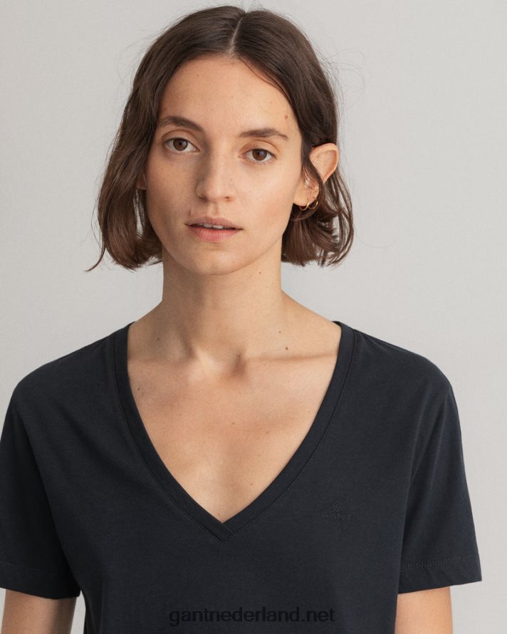 GANT vrouwen zwart origineel v-hals t-shirt R48460623