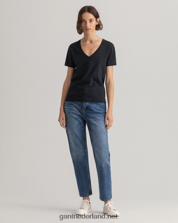 GANT vrouwen zwart origineel v-hals t-shirt R48460623