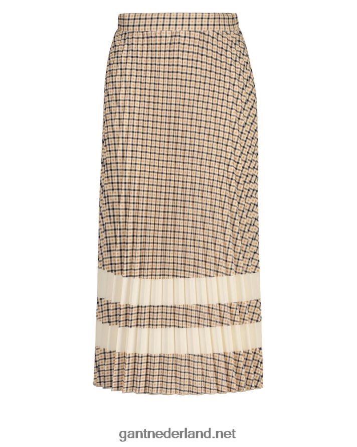 GANT vrouwen toffee-beige geruite plooirok R48460651