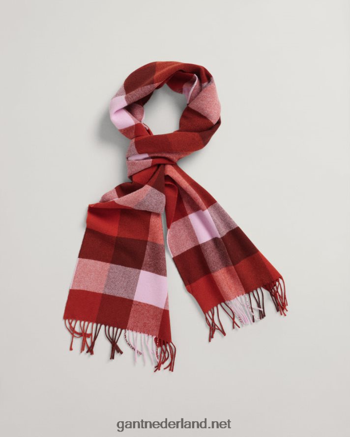 GANT vrouwen donkere oker multi geruite sjaal R48460783