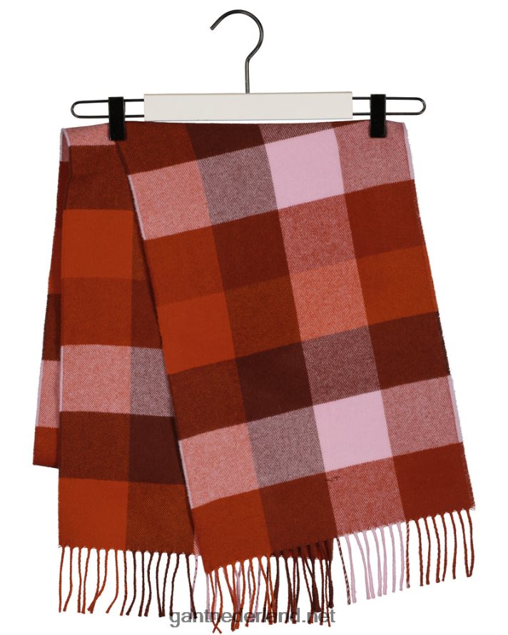 GANT vrouwen donkere oker multi geruite sjaal R48460783