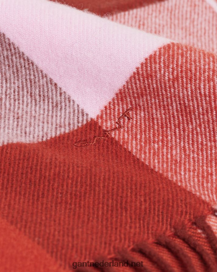 GANT vrouwen donkere oker multi geruite sjaal R48460783