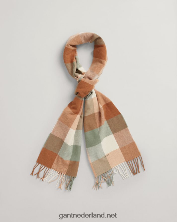 GANT vrouwen eucalyptus groen multi geruite sjaal R48460786