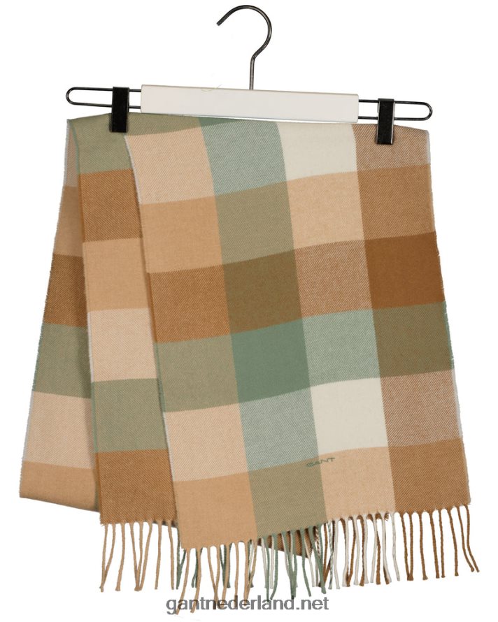GANT vrouwen eucalyptus groen multi geruite sjaal R48460786