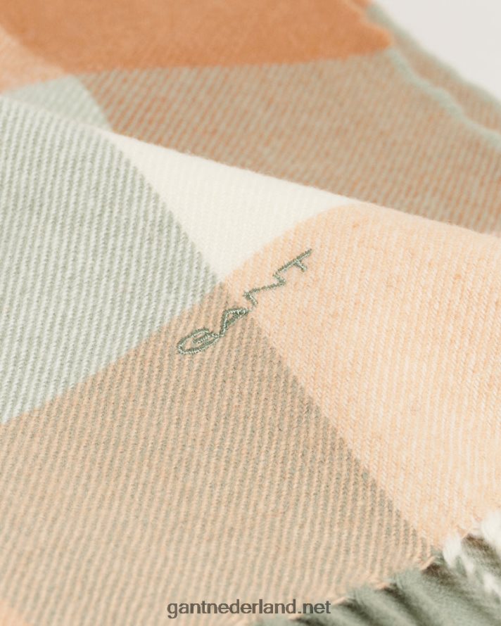 GANT vrouwen eucalyptus groen multi geruite sjaal R48460786