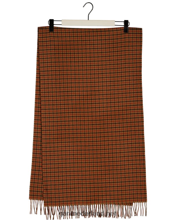 GANT vrouwen gouden sinaasappel geruite geweven sjaal R48460784