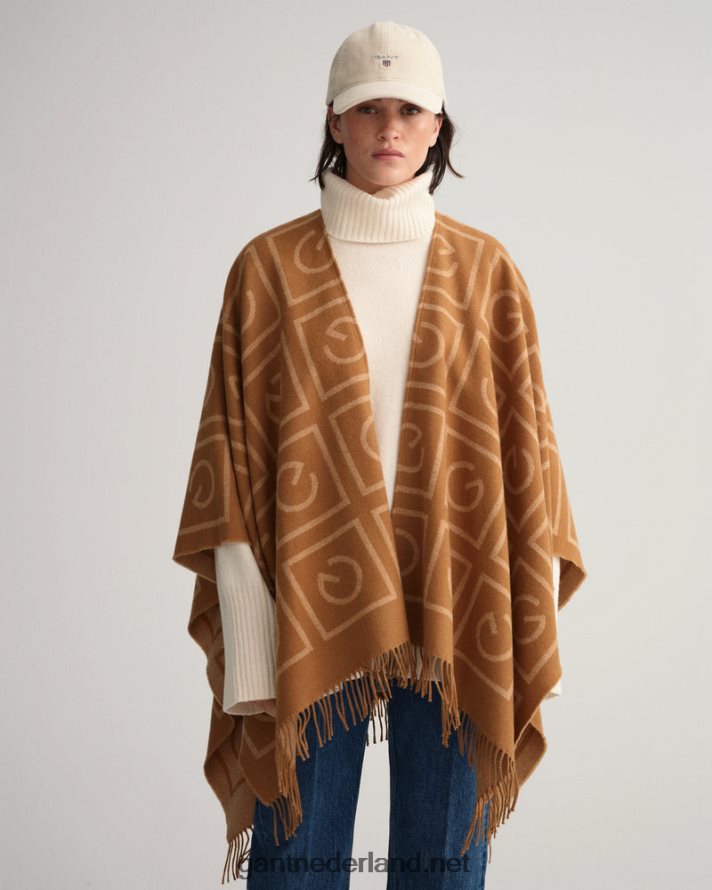 GANT vrouwen toffee-beige icoon g poncho R48460785