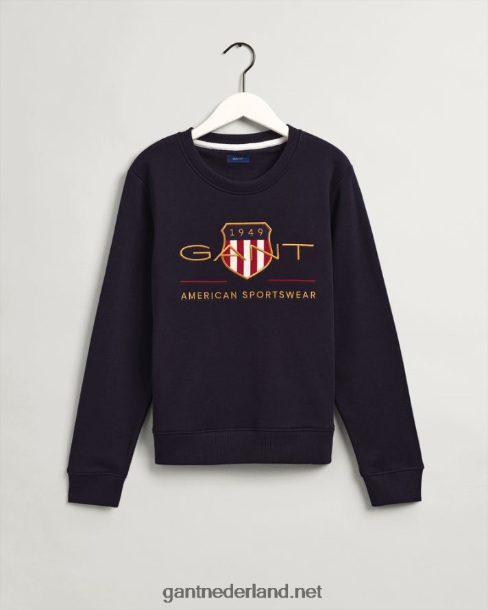 GANT vrouwen avond blauw damesarchiefschild sweatshirt met ronde hals R48460720