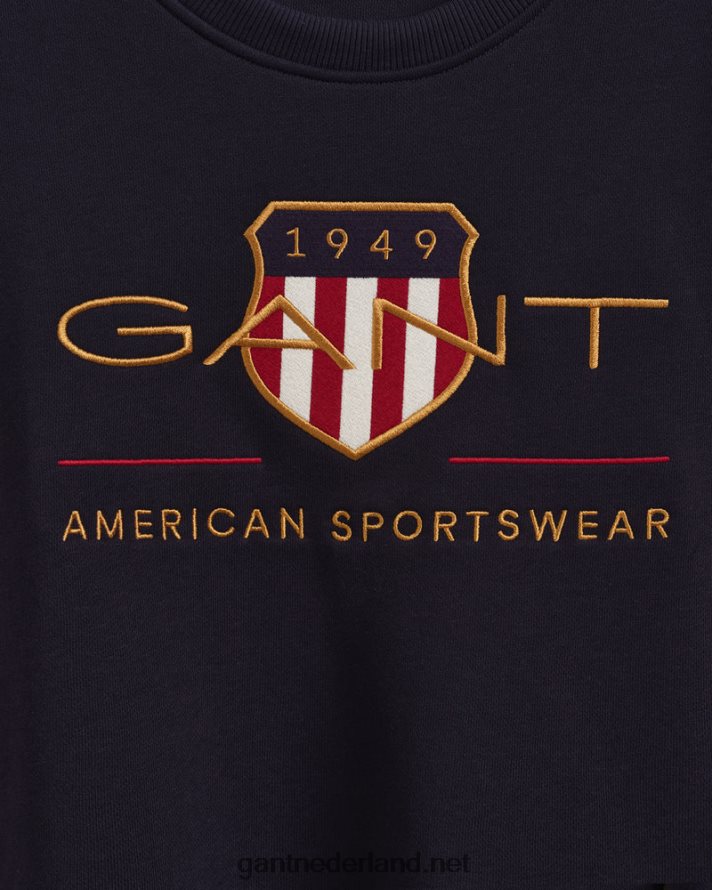 GANT vrouwen avond blauw damesarchiefschild sweatshirt met ronde hals R48460720