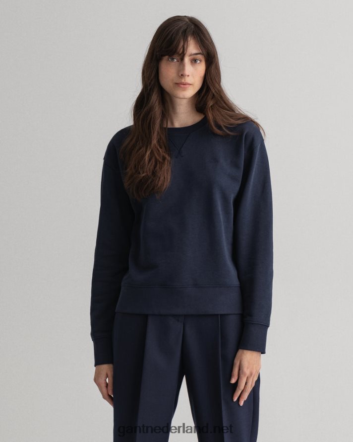 GANT vrouwen avond blauw origineel sweatshirt met ronde hals R48460735