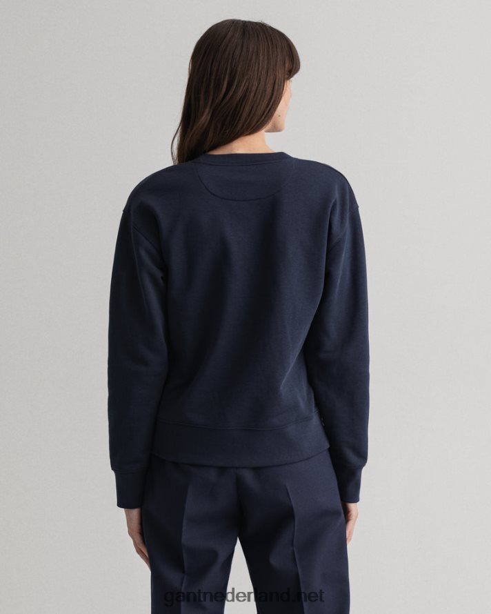GANT vrouwen avond blauw origineel sweatshirt met ronde hals R48460735