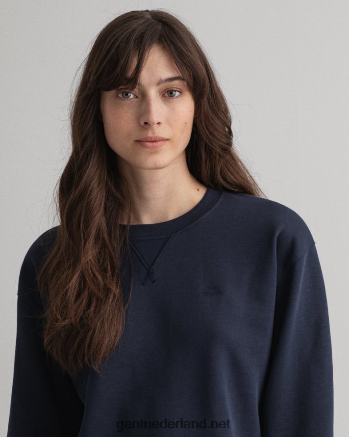GANT vrouwen avond blauw origineel sweatshirt met ronde hals R48460735