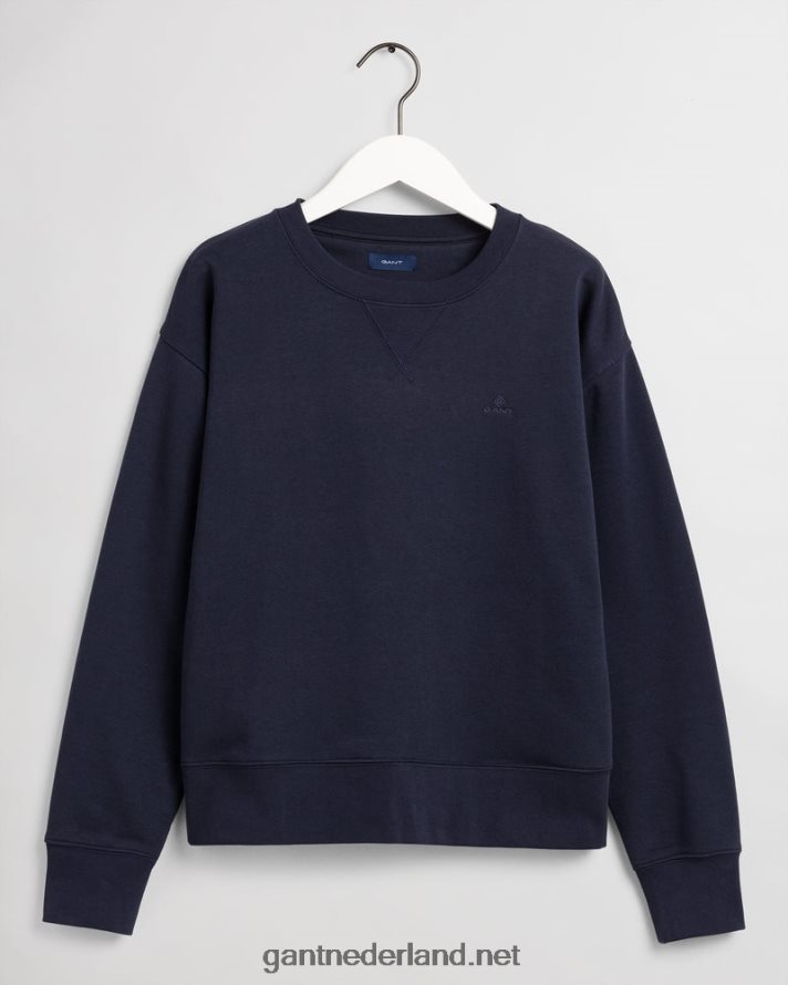 GANT vrouwen avond blauw origineel sweatshirt met ronde hals R48460735