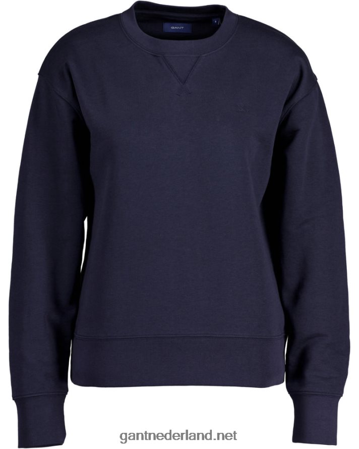 GANT vrouwen avond blauw origineel sweatshirt met ronde hals R48460735