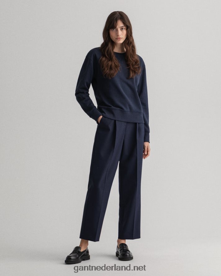 GANT vrouwen avond blauw origineel sweatshirt met ronde hals R48460735