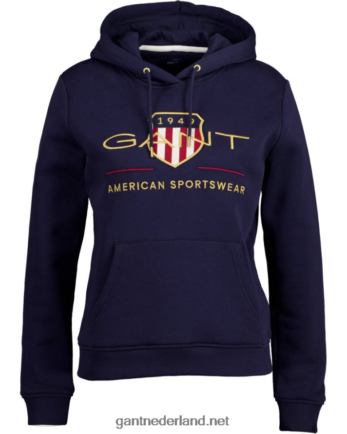 GANT vrouwen avond blauw sweatshirt met capuchon voor dames R48460725