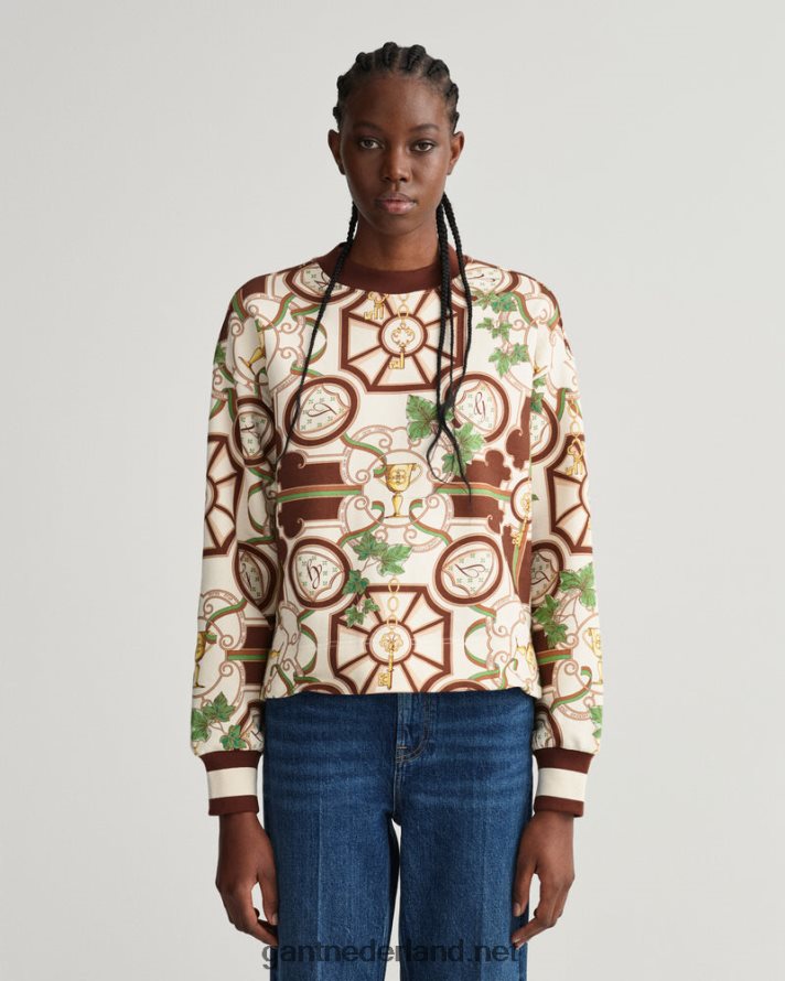 GANT vrouwen cacaoboon Amerikaanse luxe trui met ronde hals R48460712