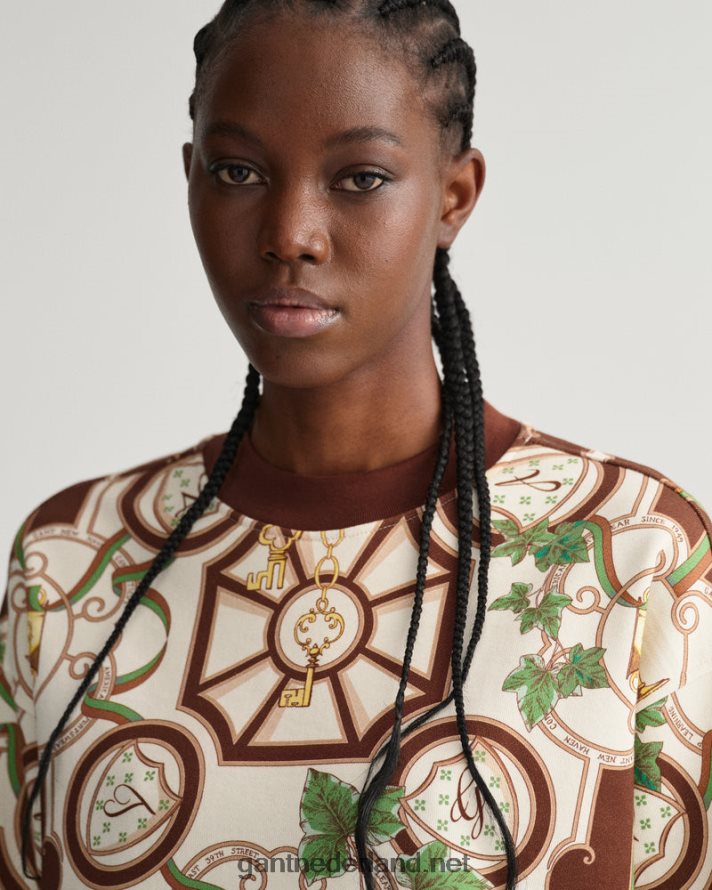 GANT vrouwen cacaoboon Amerikaanse luxe trui met ronde hals R48460712