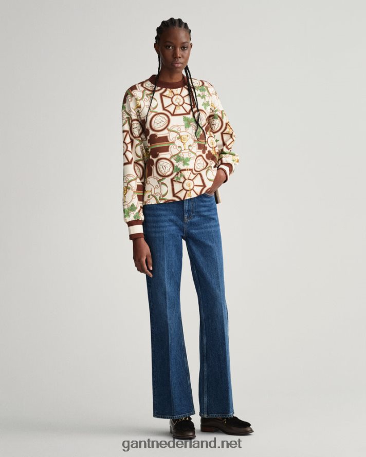 GANT vrouwen cacaoboon Amerikaanse luxe trui met ronde hals R48460712