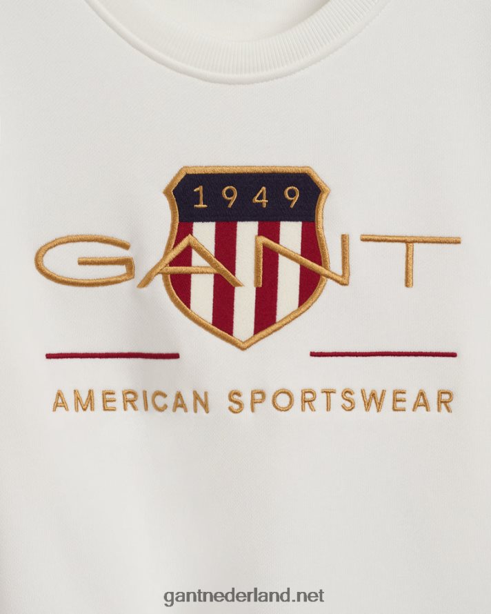 GANT vrouwen eierschaal damesarchiefschild sweatshirt met ronde hals R48460719