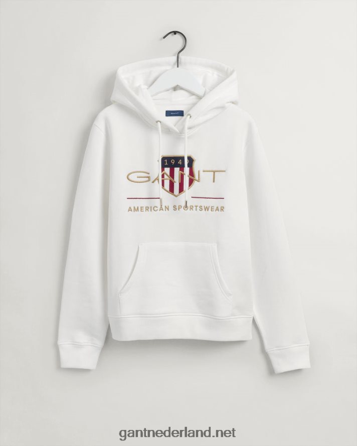 GANT vrouwen eierschaal sweatshirt met capuchon voor dames R48460723
