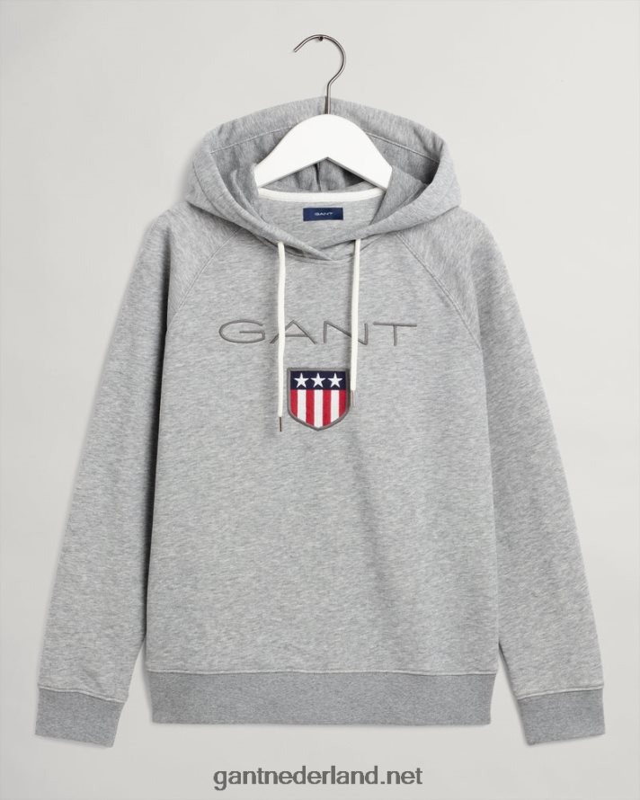 GANT vrouwen grijs gemêleerd sweatshirt met schild voor dames R48460730