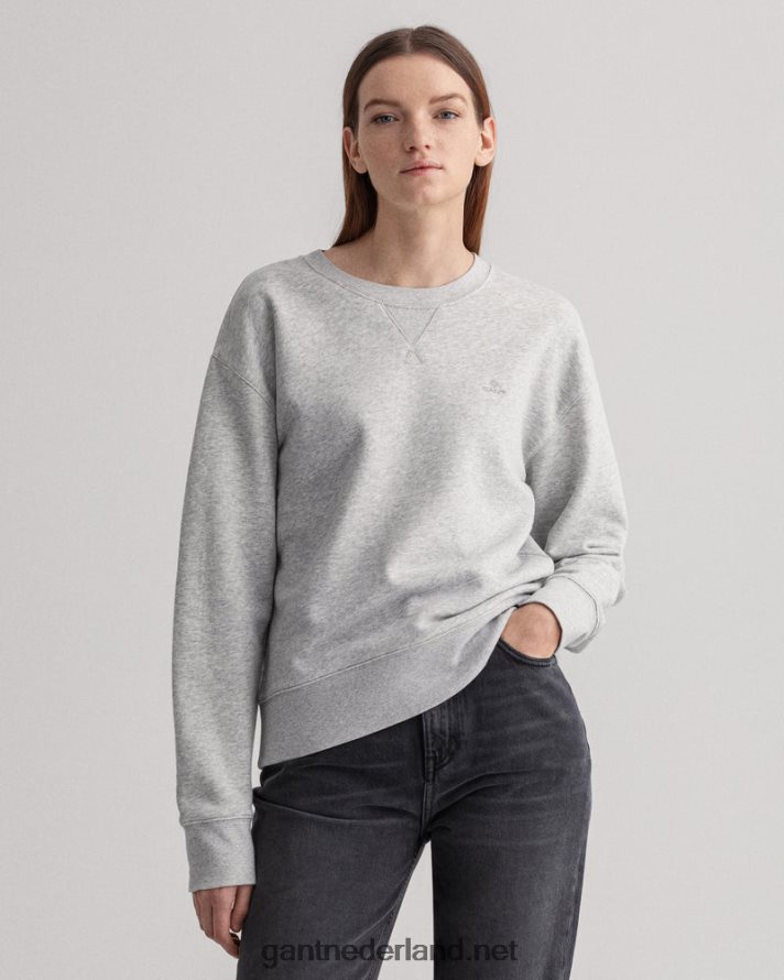 GANT vrouwen lichtgrijs gemêleerd origineel sweatshirt met ronde hals R48460737