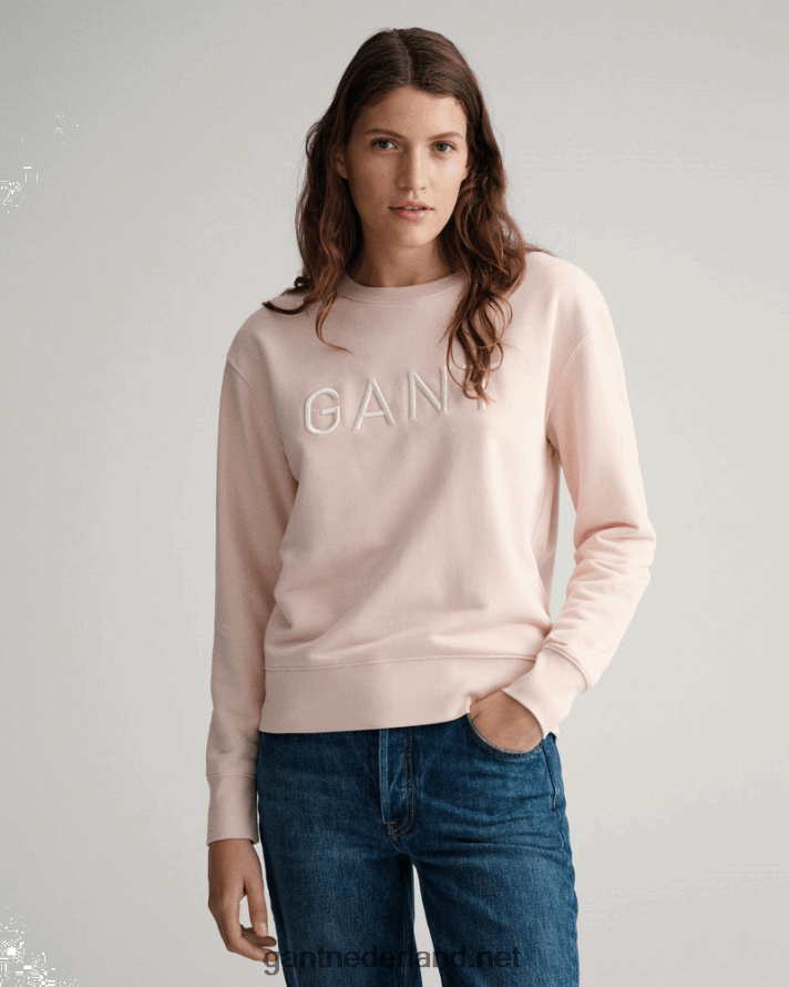 GANT vrouwen zilveren pioen tonale trui met ronde hals R48460709
